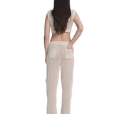 Mesh Cargo Pants Ecru