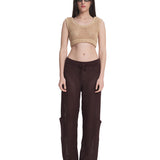 Mesh Cargo Pants Brown