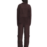 Mesh Polo Cardigan Brown