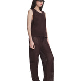 Oversized Mesh Tank Top Brown