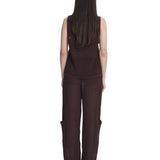 Oversized Mesh Tank Top Brown