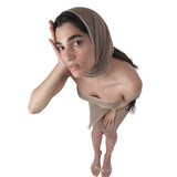 Metallic Multiwear Bandana Silver Beige