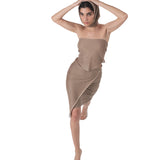Metallic Μultiwear Sarong Silver Beige