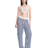 Mesh Cargo Pants Stripes Blue