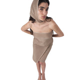 Metallic Multiwear Bandana Silver Beige