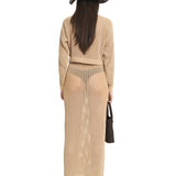 Mesh Maxi Skirt Sand