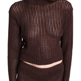 Mesh Longsleeve Top Brown