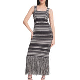Fringe Maxi Dress Stripes