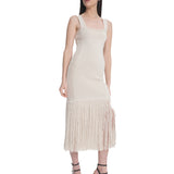 Fringe Mini Dress Ecru