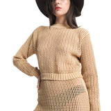 Mesh Longsleeve Top Sand