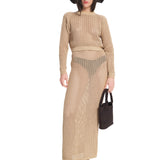 Mesh Longsleeve Top Sand