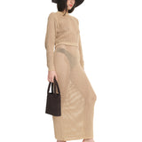 Mesh Maxi Skirt Sand