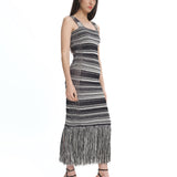Fringe Maxi Dress Stripes