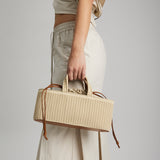 Rib East-West Bag Beige