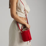 Rib Bucket Bag Scarlet Red