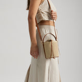 Rib Bucket Bag Beige