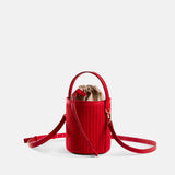 Rib Bucket Bag Scarlet Red
