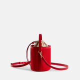 Rib Bucket Bag Scarlet Red