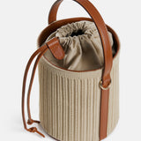 Rib Bucket Bag Beige