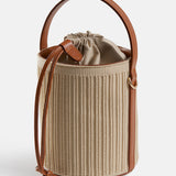 Rib Bucket Bag Beige