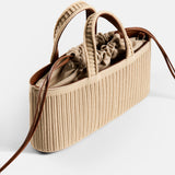 Rib East-West Bag Beige