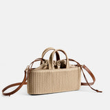 Rib East-West Bag Beige