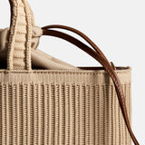 Rib East-West Bag Beige